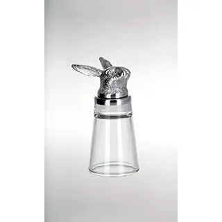 SILBERKANNE Schnapsglas Hase H 9,5 cm D 4,5 cm, 4 cl Edelstahl
