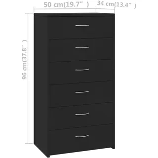 vidaXL Sideboard 50 x 96 x 34 cm schwarz