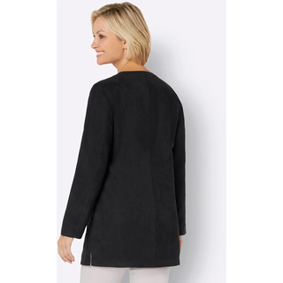 Longblazer CLASSIC BASICS "Longblazer", Damen, Gr. 46, schwarz, 100% Polyester, Blazer Longblazer