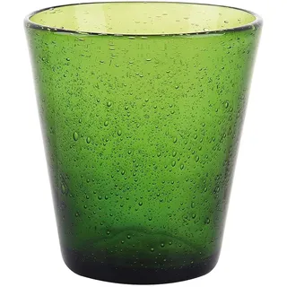 Villa d'Este Home Tivoli 5910329 Cancun Satin Wasserglas dunkelgrün aus mundgeblasenem Glas, 330ml Kapazität, 6 Stück