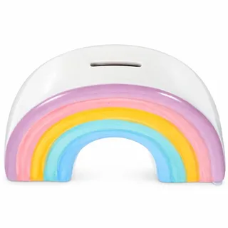 SAFIGLE Regenbogen-Spardose aus Keramik für Kinder | Dekorative Spardose fürs Kinderzimmer – schöne Geschenkidee für Mädchen und Jungen, ca. 18 × 10,5 × 5,5 cm