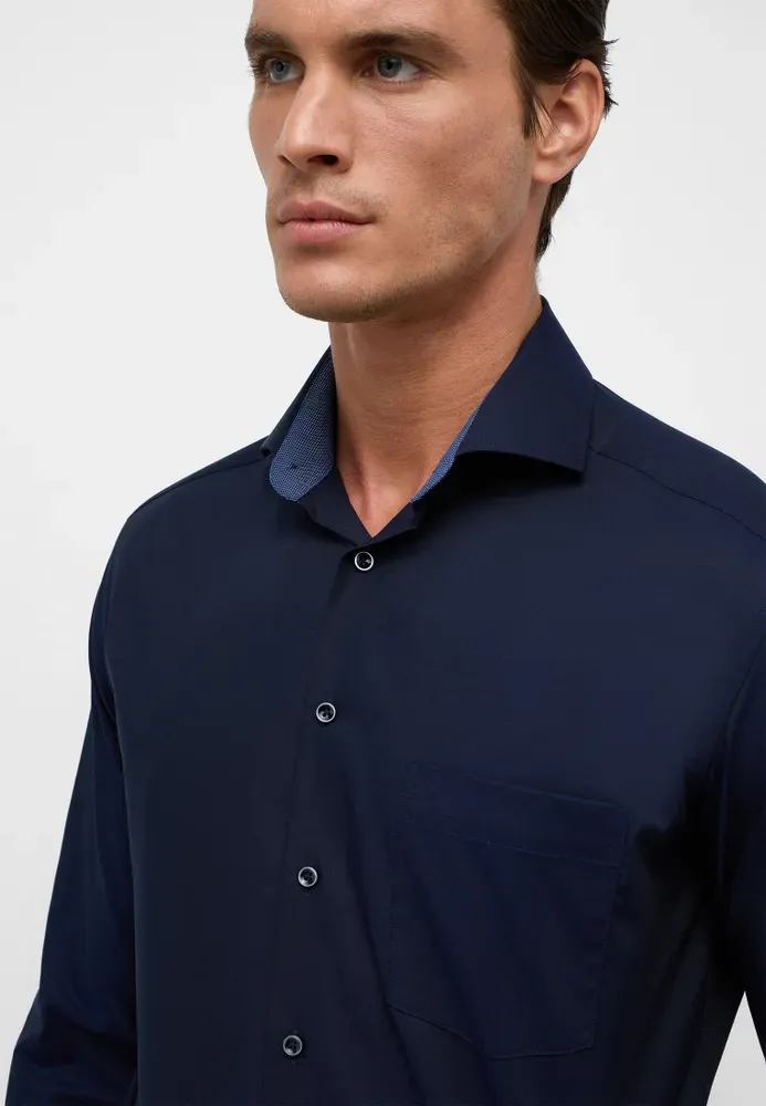 Bild von MODERN FIT Hemd in dunkelblau unifarben, dunkelblau, 44
