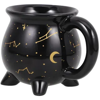 Hexenbecher - Keramische Kaffeetasse FüR Halloween Und Partys 300 Ml Schwarze Hexen-Themen-Tasse Mit Feiner Verarbeitung Ideal Als Geschenk