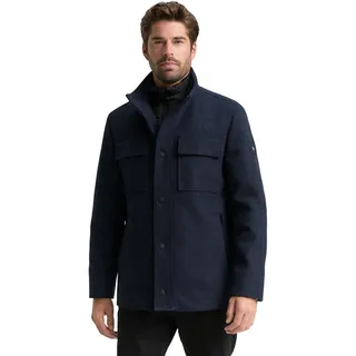 TOM TAILOR Herren 1046984 2-in-1 Wolljacke mit Abnehmbarer Innenjacke, 32530-Blue Small Herringbone, M