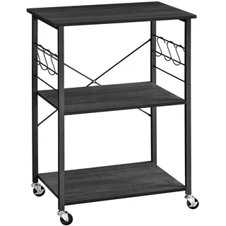 VASAGLE Küchenregal mit Rollen 40 cm x 60 cm x 89 cm Schwarz