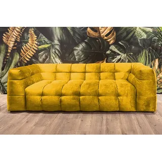 KAWOLA Sofa ROSARIO 4-Sitzer Stoff gelb