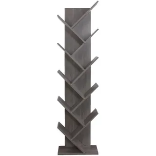 Mobili Rebecca Bücherregal Grau 22/45/160 cm , Holzwerkstoff , 22x160x45 cm , Wohnzimmer, Regale, Bücherregale