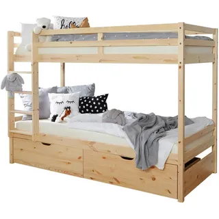 Mid.you Etagenbett , Kieferfarben , Holz , Kiefer , massiv , 90x200 cm , für Rollrost geeignet , Babymöbel & Kindermöbel, Kinderzimmer & Jugendzimmer, Stockbetten
