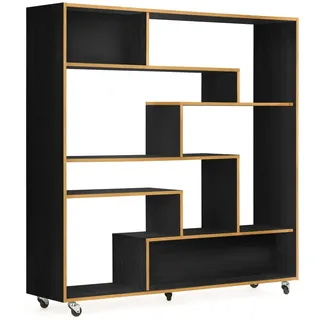 Andas Raumteilerregal Sten Bücherregal 140 x 35 x 143 cm Schwarz