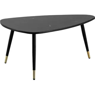 Manahee Design | Dreieckiger Couchtisch Schwarz Marmor-Optik | Foliertes MDF | 90x60x41 cm - Schwarz, Gold