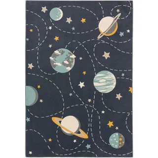 Lytte Kinderteppich Apollo Blau 160x230 cm , Textil , Rechteckig , 160x230 cm , Oeko-Tex® Standard 100 , wasserabweisend , Teppiche und Böden, Teppiche, Kinderteppiche