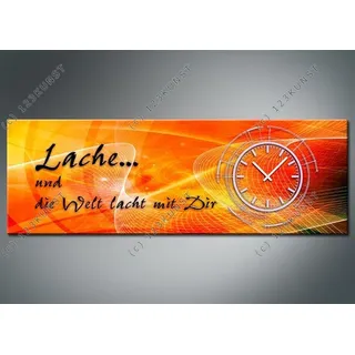 3807 Dixtime Designer Wanduhr, Wanduhren, Bürouhr, Wohnraumuhr - Orange