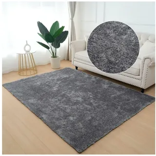 Home Affaire Hochflor-Teppich »Dana light, besonders weich, Mikrofaser Teppiche«, rechteckig, 25 mm Höhe, uni, leichter Glanz, Wohnzimmer, Schlafzimmer, Esszimmer grau