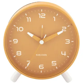 Karlsson Wecker , Dunkelgelb , Metall , 11x12x5 cm , Weckfunktion , Dekoration, Uhren, Wecker