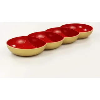 TUPPERWARE Allegra Perle rot gold Servierschale Servierschalenquartett