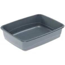 Ferplast Katzenklo, offene Katzentoilette, mit hohen Rändern, 46,5 x 35,5 x H 11,5 cm, NIP 10 Haustiertoilette