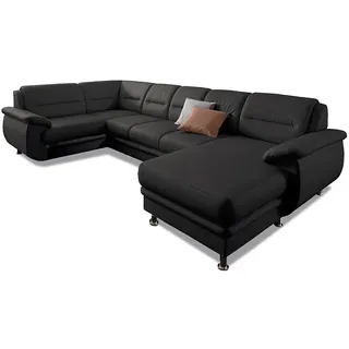 sit&more Wohnlandschaft Kunstleder U-Form 312 cm Schwarz