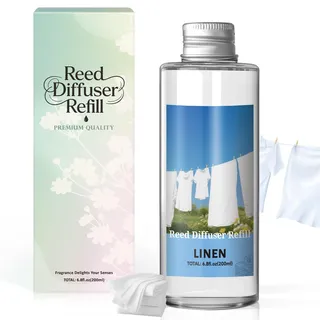 SCENTORINI Raumduft Nachfüller 200ml, Leinen, Raumdüfte Nachfüllflasche mit Duftstäbchen für Stäbchen Diffuser – Langanhaltender Aroma Refill für Wohnzimmer, Schlafzimmer, Badezimmer