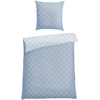 Bettwäsche SCHIESSER "Mabel aus weicher Baumwolle mit abstraktem Muster", blau (hellblau), B/L: 155cm x 220cm, 1 Stk., 1 Stk., Renforcé, B/L:, 2 Stk., Renforcé, Obermaterial: 100% Baumwolle, Bettwäsche, Bettwäsche, MADE IN GREEN by OEKO-TEX