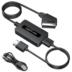 SUNNATCH Scart auf HDMI Konverter mit HDMI und Scart Kabel, Männlich Scart to HDMI Adapter, Scart zu HDMI Konverter, Scart Eingang HDMI Ausgang konverter