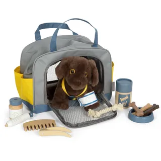 Small Foot Company small foot Hund mit Tasche und Pflege-Set 15 cm Braun