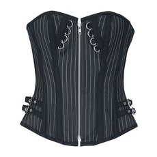 Gothicana by EMP  Corset with Stripes and Zipper  Korsage  schwarz