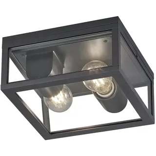 Trio Außen Deckenleuchte Garonne Aluminium Druckguss 24x24 cm exkl. 2x E27 anthrazit