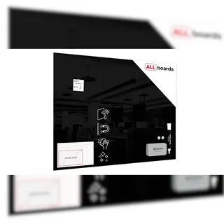 ALLboards Glas-Magnettafel 120,0 x 90,0 cm schwarz