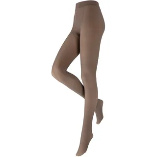 Thermostrumpfhose SARLINI "LADIES FLEECE LINED TIGHTS im transparenten Look", Damen, Gr. L/XL, beige (beige, natur), Obermaterial: 66% Polyethylen, 20% Elasthan, 14% Polyamid, unifarben, elastisch, Strumpfhosen Thermostrumpfhose, mit angenehmer Fleece-Fütterung in Feinstrumpfhosenoptik