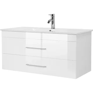 WELLTIME Waschtisch »Florenz« Komplett-Set, Waschplatz mit 2 Auszügen und Softclose Breite 100cm, weiß + weiß, , 95516048-0