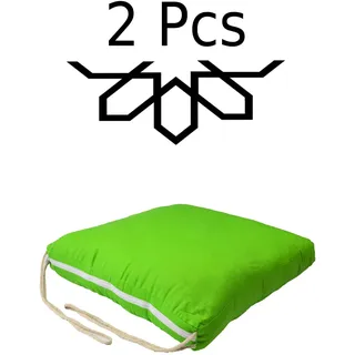 2x Mediterranes Stuhlkissen Sitzlauflage Softkissen Alejandro Eckig Grün - 45x45