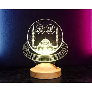 Ramadan Deko Islamische Eid Mubarak Dekoration 3D Led Lampe Geschenk für Freunde (Mosche)