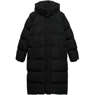 Superdry Langer Steppmantel mit Kapuze Schwarz M
