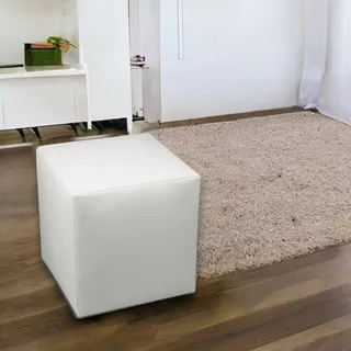 Talamo Italia - Pouf Acerbo, Mehrzwecksessel, Sitzsack, Hockerhocker, Made in Italy, 40x40 h42 cm, Weiß