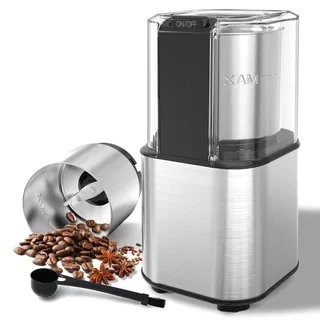 OMISOON Kaffeemühle Elektrisch, Gewürzmühle mit Abnehmbarer Edelstahlbehälter, Füllmenge 60 g, 150W Elektrische kaffeemühle für kaffeebohnen, Nüsse, Gewürze,Getreide