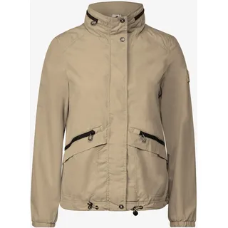 Cecil Damen Übergangsjacke Beige uni mit Kapuze und Tunnelzug - Beige