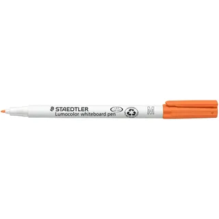 Staedtler 301-4 Lumocolor whiteboard pen (Strichbreite M (ca. 1 mm), trocken und rückstandsfrei abwischbar, schnelltrocknend, hohe Qualität, ideal für kleine Whiteboards) 10 Stifte, Farbe orange