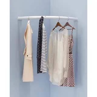 Kleiderstange Schrank Eck-Garderobenstangenhalterung, Platzsparende Kleiderstange für Garderobe und Badezimmer, Kleiderständer-Stützrohr für Umkleidekabinen(White,40x40cm (15.8x15.8"))