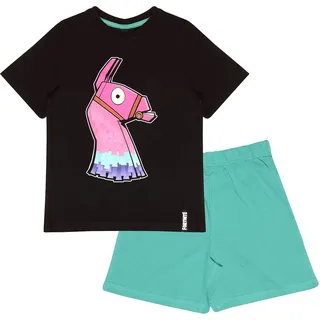 Fortnite Glow In The Dark Jungen-Kurzpyjama-Set Schwarz/Petrol in den Grössen 14-15 Jahren | PS4 PS5 Xbox Gamer Geschenke, Schule Jungen PJs, Kinderkleidung, Kindergeburtstags-Geschenk-Idee