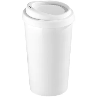 Rosenstein & Söhne Kaffeebecher: Coffee-to-go-Becher aus Keramik, Silikondeckel, 250 ml, doppelwandig (Coffee to Go Becher Silikon Deckel, Keramikbecher mit Deckel, Tasse)