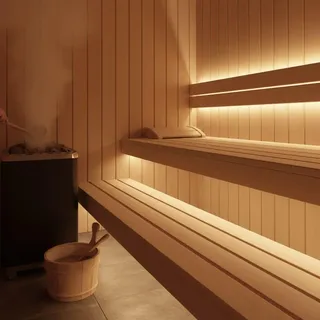 Sauna 24V LED Streifen 5M 8W/m 120LED/m 12mm IP68 - Lichtfarbe: Neutralweiß 4000...