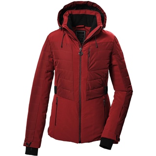 KILLTEC Damen Skijacke/Funktionsjacke in Daunenoptik mit abzippbarer Kapuze und Schneefang KSW 309 WMN SKI QLTD rot, 48,