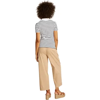 Tommy Hilfiger Damen Poloshirt Kurzarm 1985 Pique Slim Fit, Mehrfarbig (Breton Ecru/Dark Night Navy STP), XXL