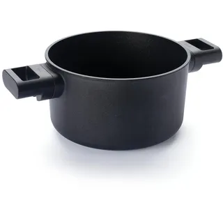 Woll Eco Logic QXR Topf, Ø 20 cm, 12 cm hoch, 3 Liter, mit 2 Seitengriffen - Geeignet für alle Herdarten, PFAS-frei, Antihaft-Versiegelung, Aluminiumguss, backofenfest, schwarz