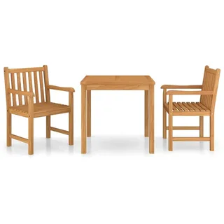 vidaXL 3-teiliges Garten-Ess-Set 80 x 80 cm Massivholz Teak - Braun