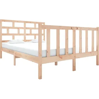 vidaXL Massivholzbett Kiefer 120x190 cm - Braun