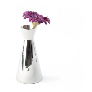 Blumenvase 14 cm ''X-Form'' silber (**)