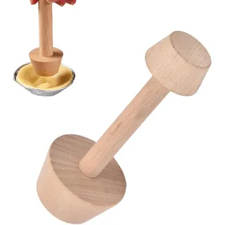 Tissting Teigstampfer Krautstampfer 14cm Holz Tortenstampfer mit Ø 4cm 6cm Doppelter Stampfscheiben, Törtchen Stößel Teig Stampfer Törtchenform für Torten Muffins Sauerkraut