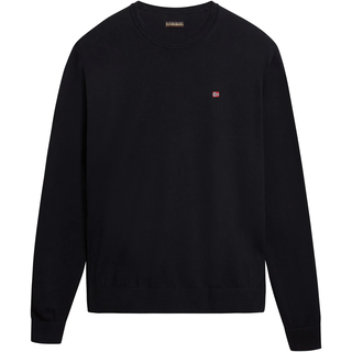 Rundhalspullover NAPAPIJRI "DECATUR 5", Herren, Gr. XL, schwarz (schwarz 041), Strick, Obermaterial: 100% Baumwolle, Rundhals, Rippbündchen, Pullover Rundhalspullover
