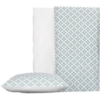 bettbezug Azulejos140 x 220 cm Baumwolle hellblau - Hellblau